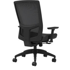 Union & Scale Workplace2.0™ Vinyl Task Chair, Black, Integrated Lumbar, 2D Arms, Synchro Seat Slide