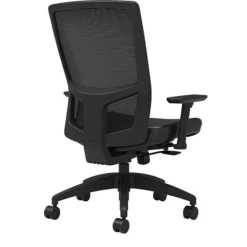Union & Scale Workplace2.0™ Vinyl Task Chair, Black, Integrated Lumbar, 2D Arms, Synchro Seat Slide
