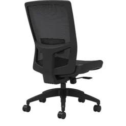 Union & Scale Workplace2.0™ Vinyl Task Chair, Black, Adjustable Lumbar, Armless, Synchro Seat Slide