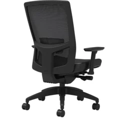 Union & Scale Workplace2.0™ Vinyl Task Chair, Black, Adjustable Lumbar, 2D Arms, Advanced Synchro Tilt