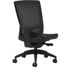 Union & Scale Workplace2.0™ Vinyl Task Chair, Black, Integrated Lumbar, Armless, Advanced Synchro Tilt