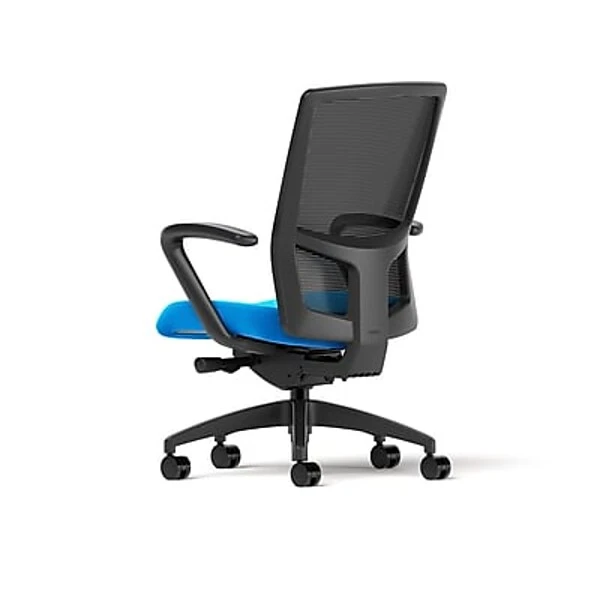 Union & Scale Workplace2.0™ Fabric Task Chair, Cobalt, Integrated Lumbar, Fixed Arms, Synchro