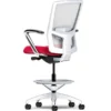 Union & Scale Workplace2.0™ Fabric And Mesh Stool, Cherry, Adjustable Lumbar, Fixed Arms, Synchro