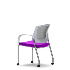 Union & Scale Workplace2.0™ Fabric And Mesh Guest Chair, Amethyst, Integrated Lumbar, Fixed Arms