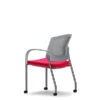 Union & Scale Workplace2.0™ Fabric And Mesh Guest Chair, Cherry, Integrated Lumbar, Fixed Arms