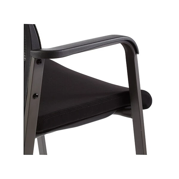 Union & Scale™ Prestige Esler Casual Fabric/Mesh Drafting Stool, Black (UN28356) - Image 3