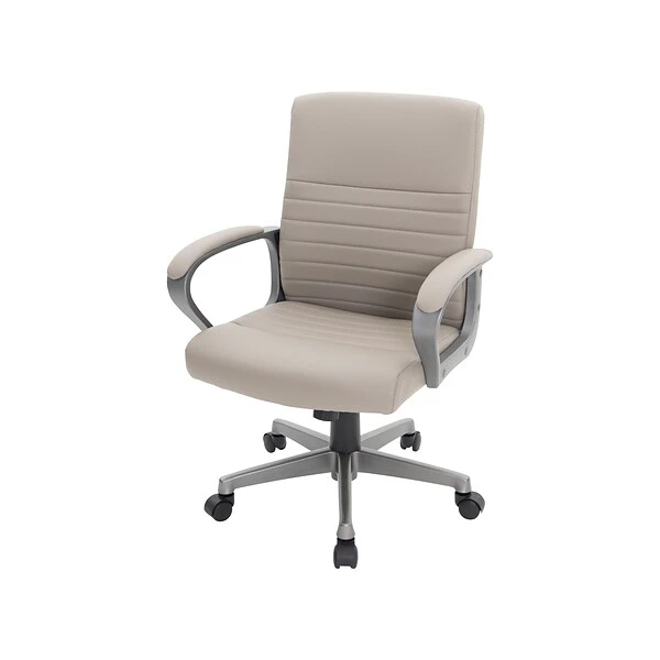 Quill Brand® Tervina Luxura Mid-Back Manager Chair, Cream (56905)