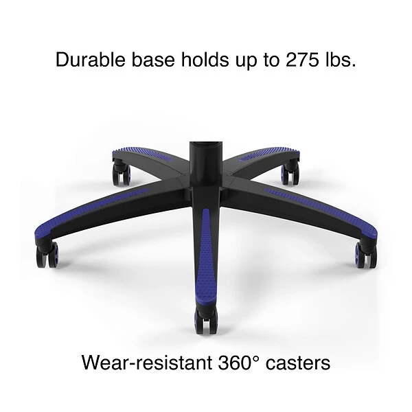 Quill Brand® Emerge Vartan Bonded Leather Gaming Chair, Blue/Black (53242) - Image 6