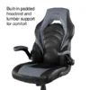Quill Brand® Luxura Faux Leather Racing Gaming Chair, Black And Gray (52503)