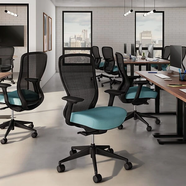 Union & Scale™ Workplace2.0™ Ayalon Mesh Back Fabric Task Chair, Black/Teal (UN59410) - Image 7