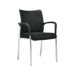 Global Offices To Go Capra Plastic Back Fabric Guest Chair, Black, 2/Carton (OTG11740B)