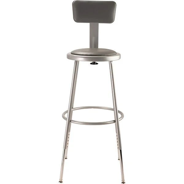 National Public Seating Vinyl Computer And Desk Stool, Gray (6424HB1)