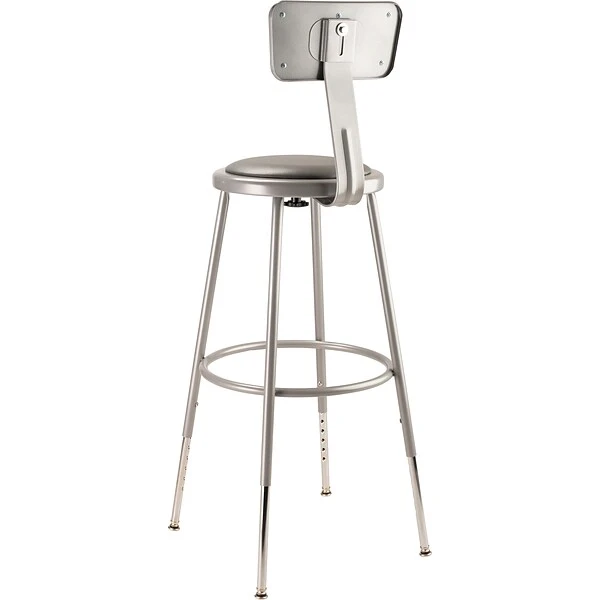 National Public Seating Vinyl Computer And Desk Stool, Gray (6424HB1) - Image 3