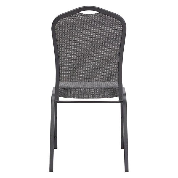 NPS 9300 Series Deluxe Fabric Upholstered Stack Chair, Natural Graystone/Black Sandtex, 4 Pack (9362-BT/4) - Image 3
