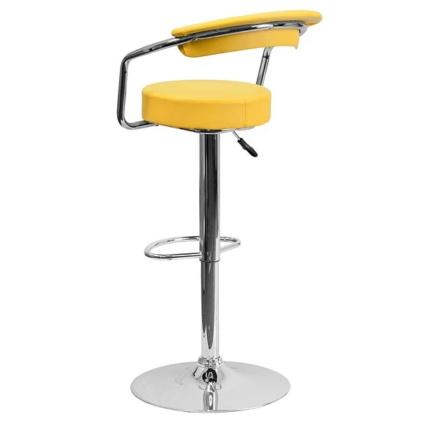 Flash Furniture 19 1/2" X 19 1/2" Vinyl Adjustable Height Bar Stool, Yellow - Image 4