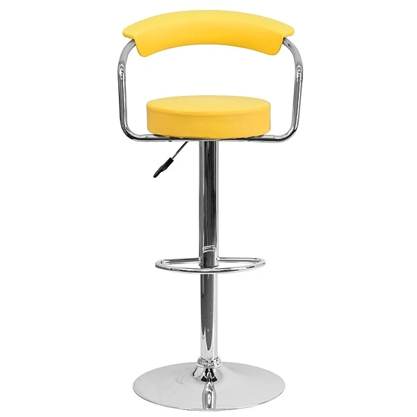 Flash Furniture 19 1/2" X 19 1/2" Vinyl Adjustable Height Bar Stool, Yellow - Image 7