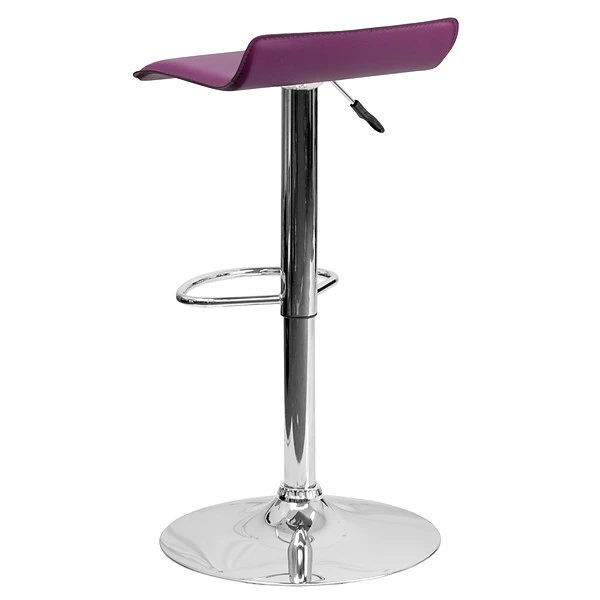 Flash Furniture 15" X 15" Vinyl Adjustable Height Bar Stool W/Chrome Base, Purple - Image 4