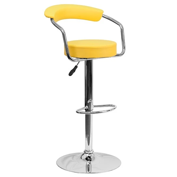 Flash Furniture 19 1/2" X 19 1/2" Vinyl Adjustable Height Bar Stool, Yellow - Image 5
