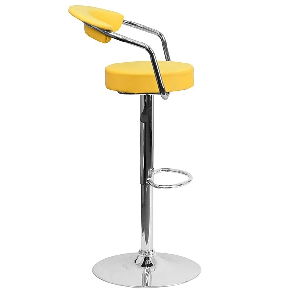 Flash Furniture 19 1/2" X 19 1/2" Vinyl Adjustable Height Bar Stool, Yellow - Image 6