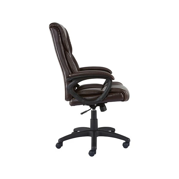 Quill Brand® Kelburne Luxura Faux Leather Computer And Desk Chair, Brown (50870) - Image 3