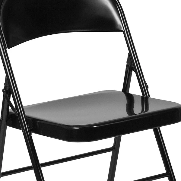 Flash Furniture HERCULES Series Metal Folding Chair, Black, 2/Pack (2BDF002BK) - Image 8