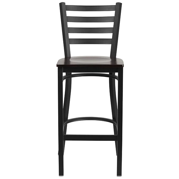 Flash Furniture Traditional Wood Restaurant Barstool With Back, Walnut (XUDG697BBARWAW) - Image 8