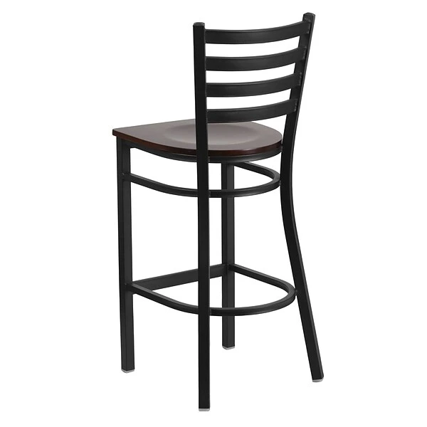 Flash Furniture Traditional Wood Restaurant Barstool With Back, Walnut (XUDG697BBARWAW) - Image 5