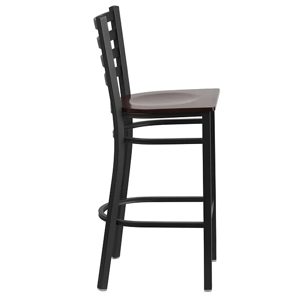 Flash Furniture Traditional Wood Restaurant Barstool With Back, Walnut (XUDG697BBARWAW) - Image 7