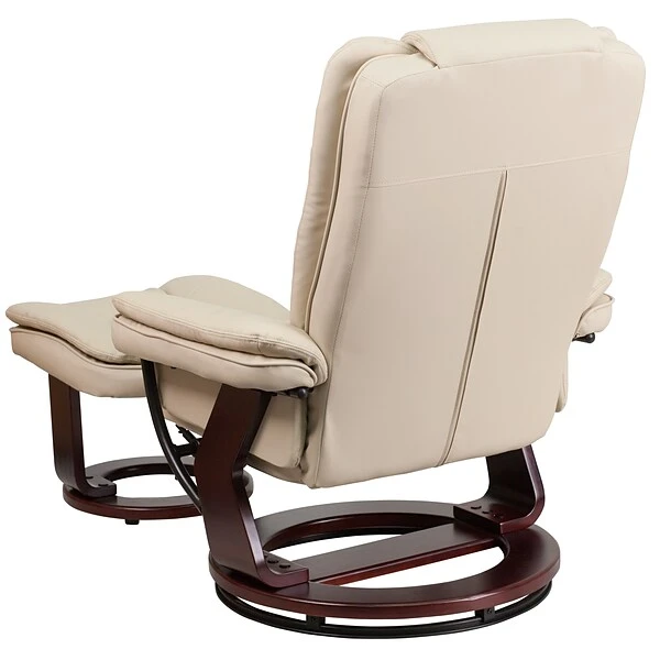 Flash Furniture LeatherSoft Recliner And Ottoman Set Beige (BT7818BGE) - Image 5