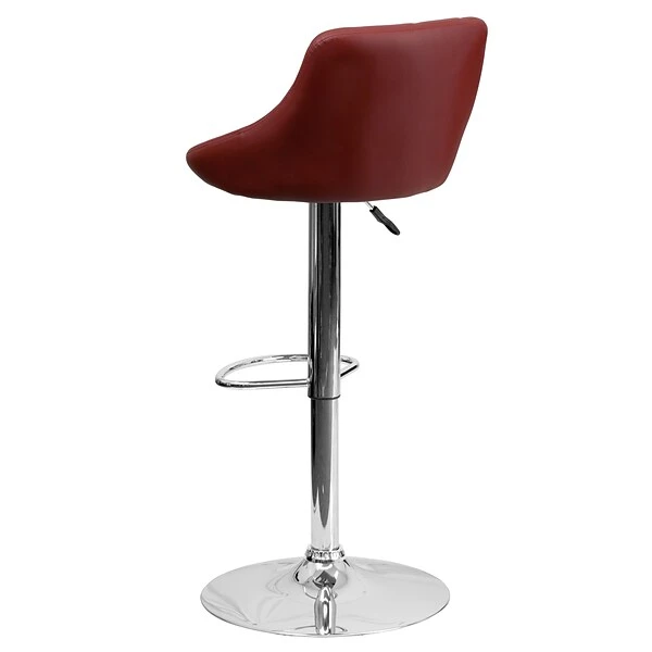 Flash Furniture Contemporary Vinyl Adjustable Height Barstool With Back, Burgundy (CH82028ABURG) - Image 6