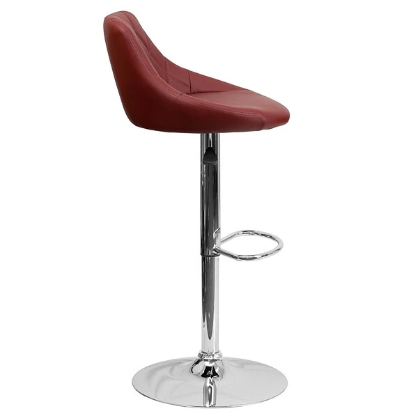 Flash Furniture Contemporary Vinyl Adjustable Height Barstool With Back, Burgundy (CH82028ABURG) - Image 8