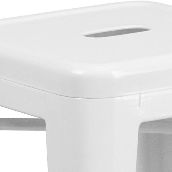 Flash Furniture Industrial Metal Restaurant Counter Height Stool, White (CH3132024WH) - Image 6