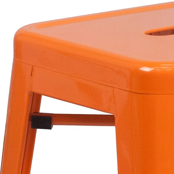 Flash Furniture Industrial Metal Restaurant Counter Height Stool, Orange (CH3132024OR) - Image 8