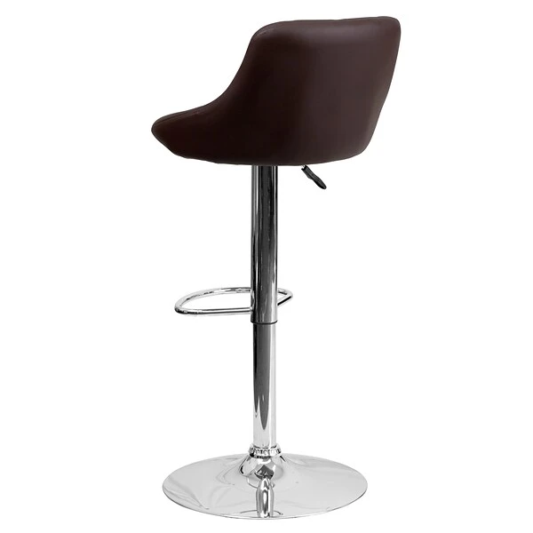 Flash Furniture Contemporary Vinyl Adjustable Height Barstool With Back, Brown (CH82028ABRN) - Image 6