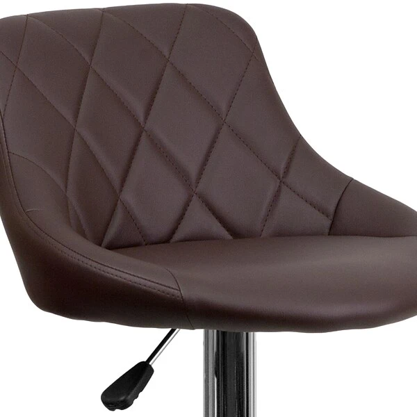 Flash Furniture Contemporary Vinyl Adjustable Height Barstool With Back, Brown (CH82028ABRN) - Image 7