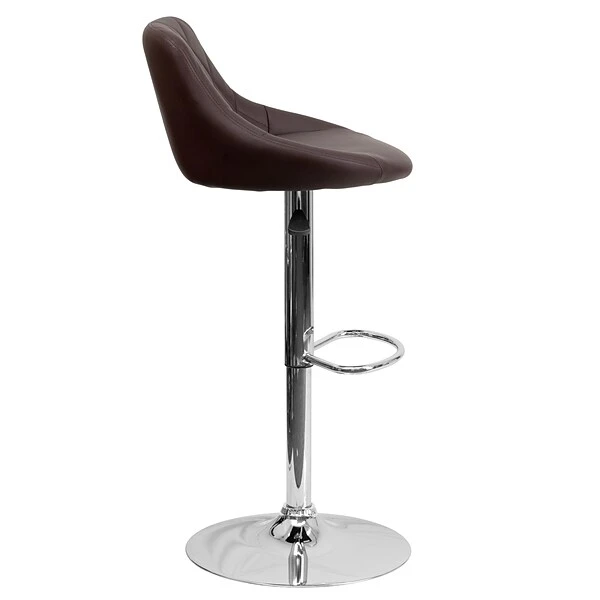 Flash Furniture Contemporary Vinyl Adjustable Height Barstool With Back, Brown (CH82028ABRN) - Image 8