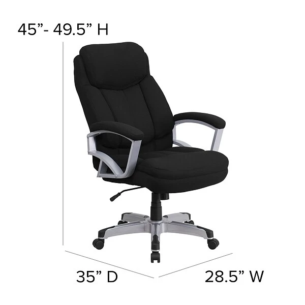 Flash Furniture HERCULES Series Ergonomic Fabric Swivel Big & Tall Executive Office Chair, Black (GO18501FAB) - Image 6