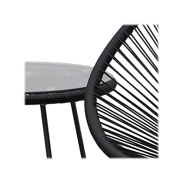 DUKAP SASSIO 3-Piece Seating Set Without Cushions, Black (O-DK-6967-BLK) - Image 4