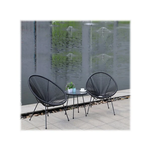 DUKAP SASSIO 3-Piece Seating Set Without Cushions, Black (O-DK-6967-BLK) - Image 7