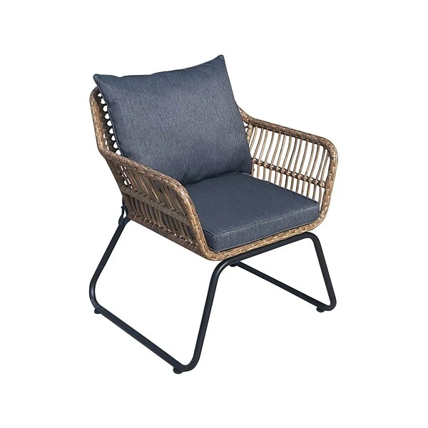 DUKAP LUGANO 4-Piece Sofa Seating Set With Cushions, Brown/Black/Gray (O-DK-P080-AB) - Image 4