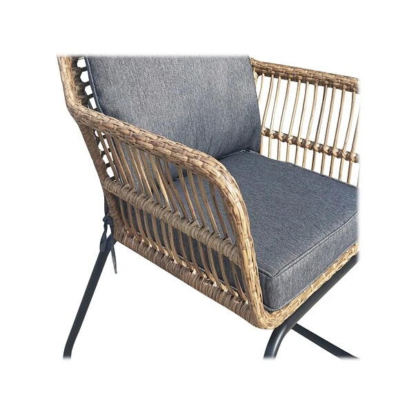 DUKAP LUGANO 4-Piece Sofa Seating Set With Cushions, Brown/Black/Gray (O-DK-P080-AB) - Image 6