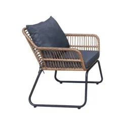 DUKAP LUGANO Armchair With Cushions, Brown/Black/Gray, 2/Set (O-DK-P080-A)