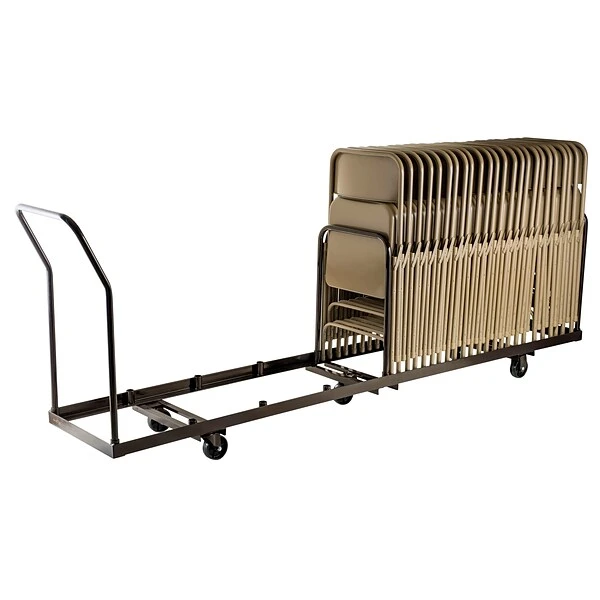 NPS Folding Chair Dolly, Vertical Storage, Brown (DY-50) - Image 3