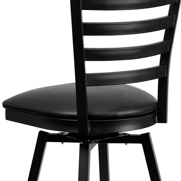 Flash Furniture Traditional Vinyl Restaurant Swivel Barstool With Back, Black (XU6F8BLDSWVBKV) - Image 7