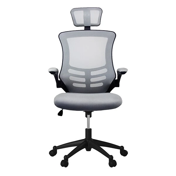Techni Mobili Executive High Back Mesh Chair, Silver/Grey
