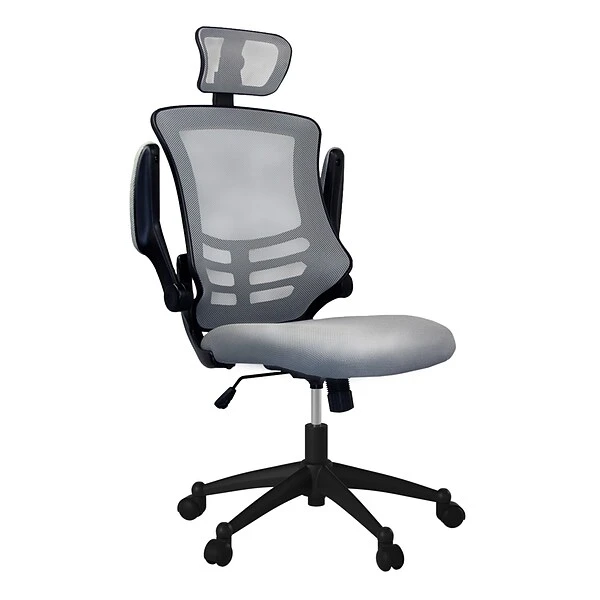 Techni Mobili Executive High Back Mesh Chair, Silver/Grey - Image 2