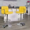 Flash Furniture 20" X 18" Vinyl Adjustable Height Bar Stool, Yellow