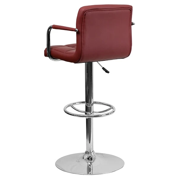 Flash Furniture 20" X 18" Vinyl Adjustable Height Bar Stool, Burgundy - Image 7