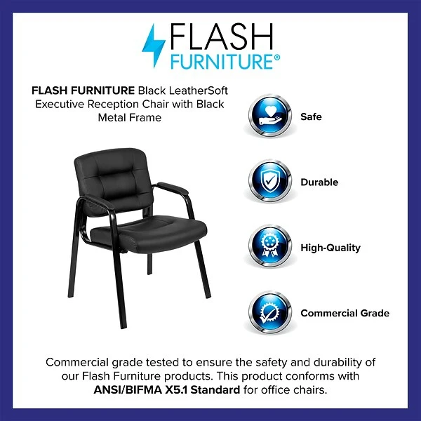 Flash Furniture Fundamentals Metal Conference Chair, Black (CH-197221X000-BK-GG) - Image 3