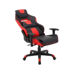 Hanover Commando Fabric Ergonomic Racing Gaming Chair, Black/Red (HGC0108)